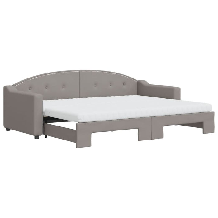 Pat de zi cu extensie și saltele, gri taupe, 80x200 cm, textil - WALTI WALTI