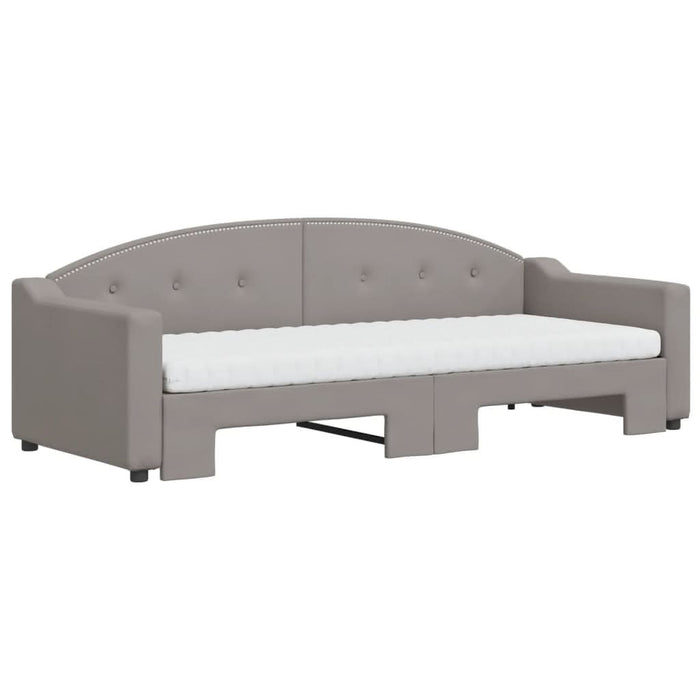 Pat de zi cu extensie și saltele, gri taupe, 80x200 cm, textil - WALTI WALTI