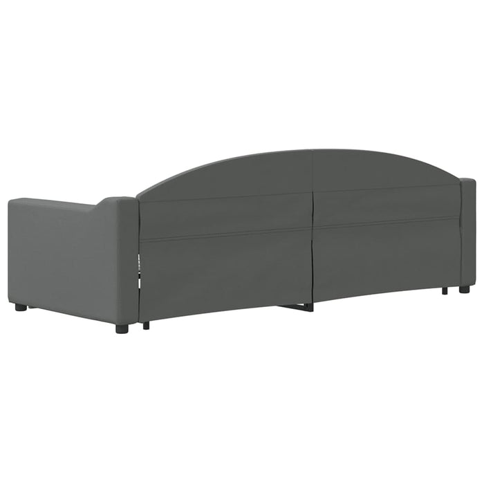 Pat de zi cu extensie și sertare, gri închis, 80x200 cm textil WALTI