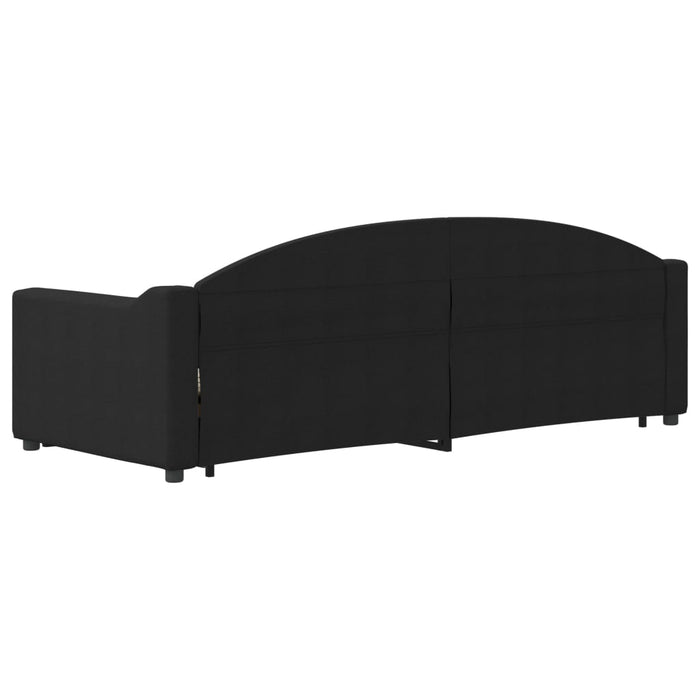 Pat de zi cu extensie și sertare, negru, 80x200 cm, textil - WALTI WALTI