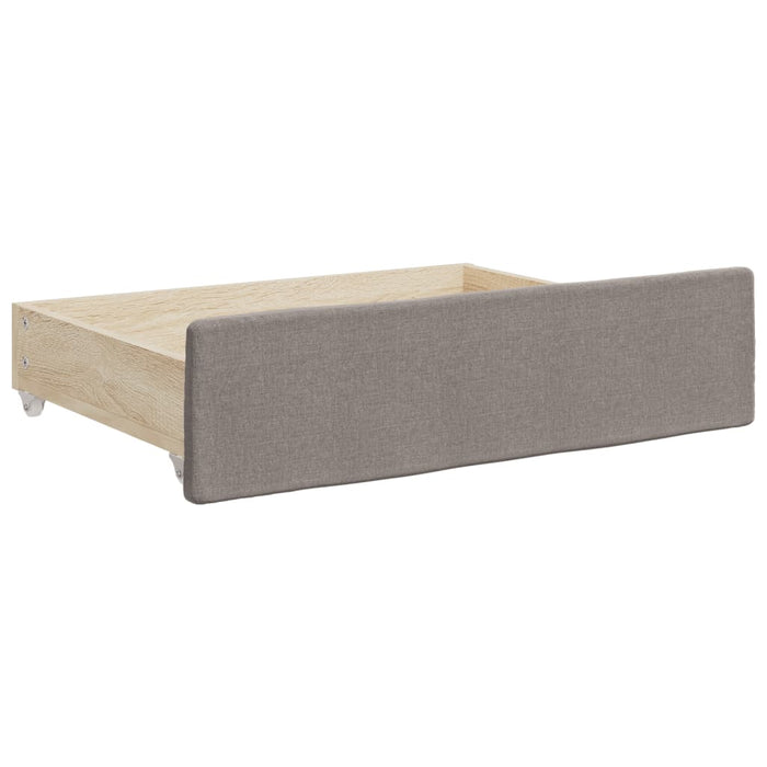 Pat de zi cu extensie și sertare, gri taupe, 80x200 cm, textil - WALTI WALTI