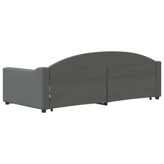 Pat de zi cu extensie și sertare, gri închis, 90x200 cm textil - WALTI WALTI