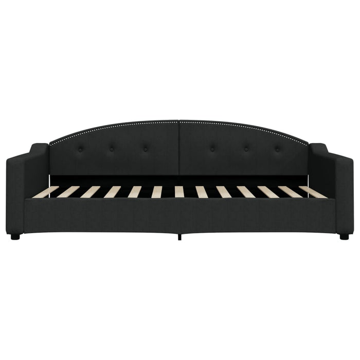 Pat de zi cu extensie și sertare, negru, 100x200 cm, textil - WALTI WALTI