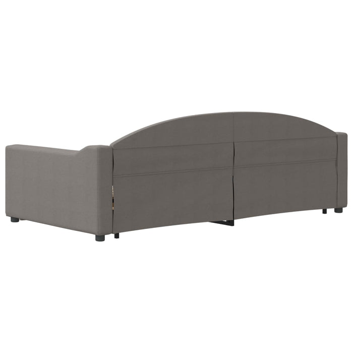Pat de zi cu extensie și sertare, gri taupe, 100x200 cm, textil - WALTI WALTI