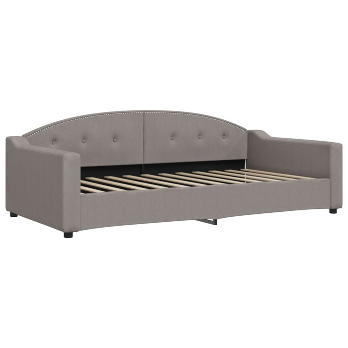 Pat de zi cu extensie și sertare, gri taupe, 100x200 cm, textil - WALTI WALTI