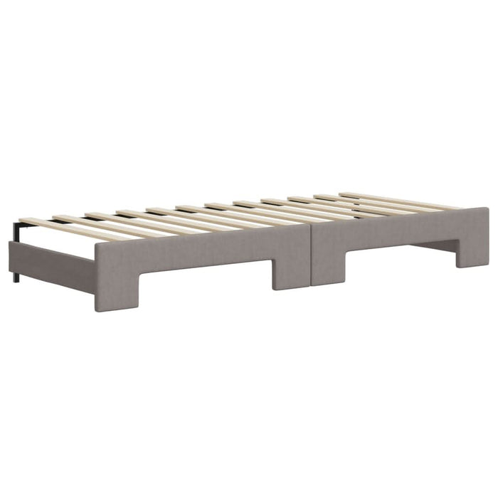 Pat de zi cu extensie și sertare, gri taupe, 90x200 cm, textil - WALTI WALTI
