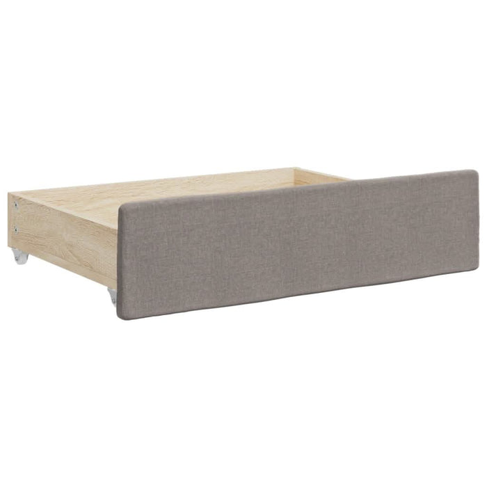 Pat de zi cu extensie și sertare, gri taupe, 90x200 cm, textil - WALTI WALTI
