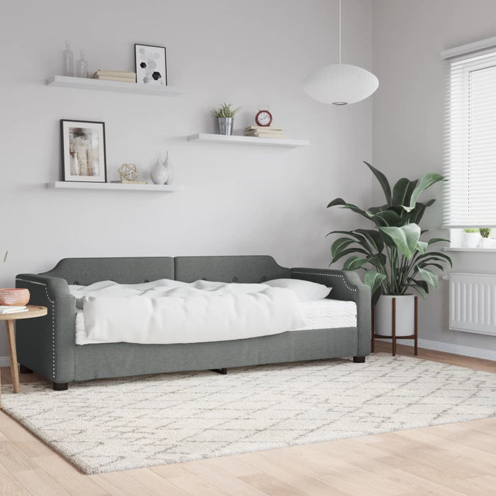 Pat de zi cu saltea, gri închis, 80x200 cm, textil - WALTI WALTI