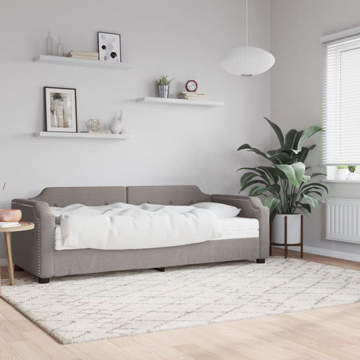 Pat de zi cu saltea, gri taupe, 90x200 cm, textil - WALTI WALTI