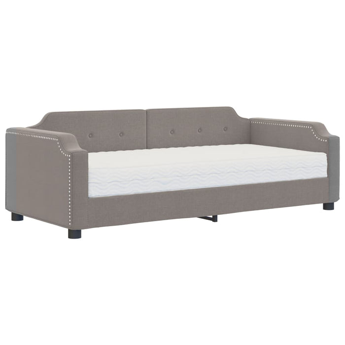 Pat de zi cu saltea, gri taupe, 100x200 cm, textil - WALTI WALTI
