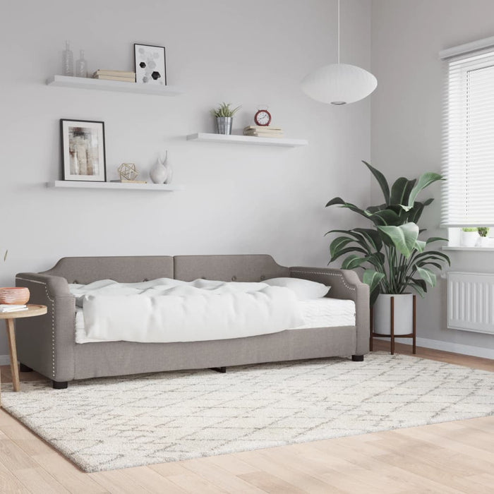 Pat de zi cu saltea, gri taupe, 100x200 cm, textil - WALTI WALTI