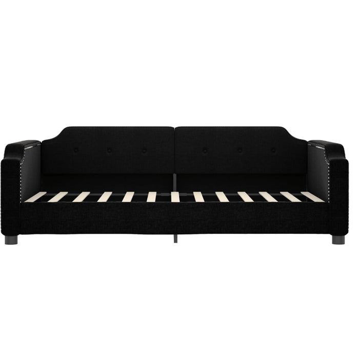 Pat de zi cu saltea, negru, 90x190 cm, textil - WALTI WALTI