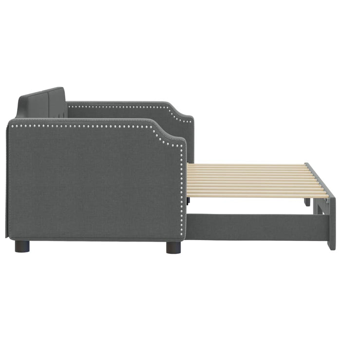 Pat de zi cu extensie, gri închis, 80x200 cm, textil - WALTI WALTI