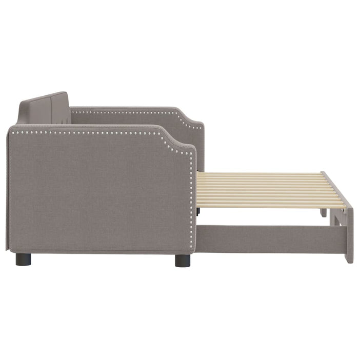 Pat de zi cu extensie, gri taupe, 80x200 cm, textil - WALTI WALTI