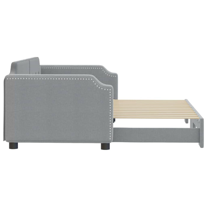 Pat de zi cu extensie, gri deschis, 90x200 cm, textil - WALTI WALTI