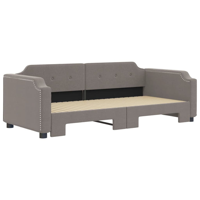 Pat de zi cu extensie, gri taupe, 90x200 cm, textil - WALTI WALTI