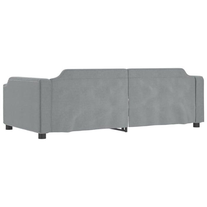 Pat de zi cu extensie, gri deschis, 100x200 cm, textil - WALTI WALTI