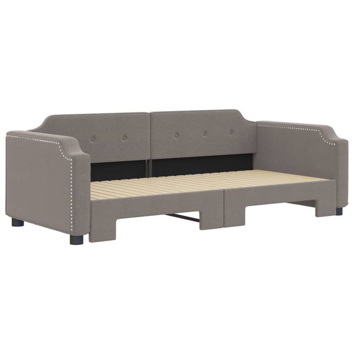 Pat de zi cu extensie, gri taupe, 100x200 cm, textil - WALTI WALTI