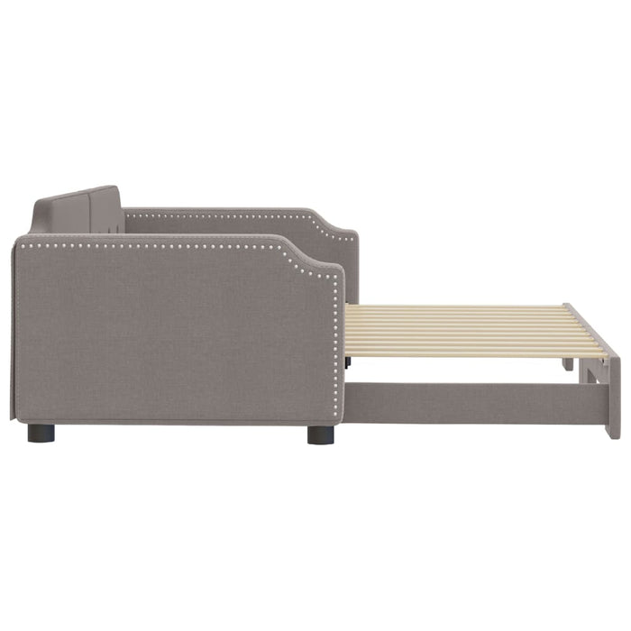 Pat de zi cu extensie, gri taupe, 100x200 cm, textil - WALTI WALTI