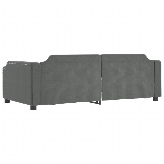 Pat de zi cu extensie, gri închis, 90x190 cm, textil - WALTI WALTI