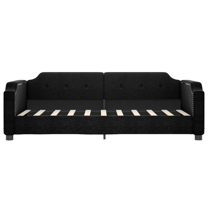 Pat de zi cu extensie, negru, 90x190 cm, textil - WALTI WALTI