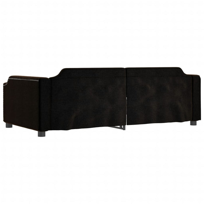Pat de zi cu extensie, negru, 90x190 cm, textil - WALTI WALTI