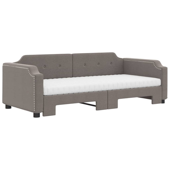 Pat de zi cu extensie și saltele, gri taupe, 80x200 cm, textil - WALTI WALTI