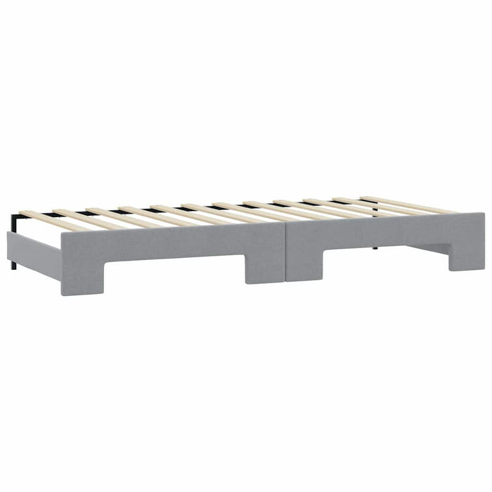 Pat de zi cu extensie și saltele, gri deschis 90x200 cm textil - WALTI WALTI