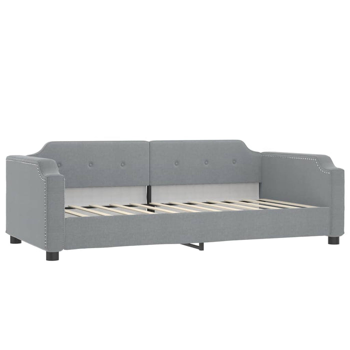 Pat de zi cu extensie și saltele, gri deschis 90x190 cm textil - WALTI WALTI