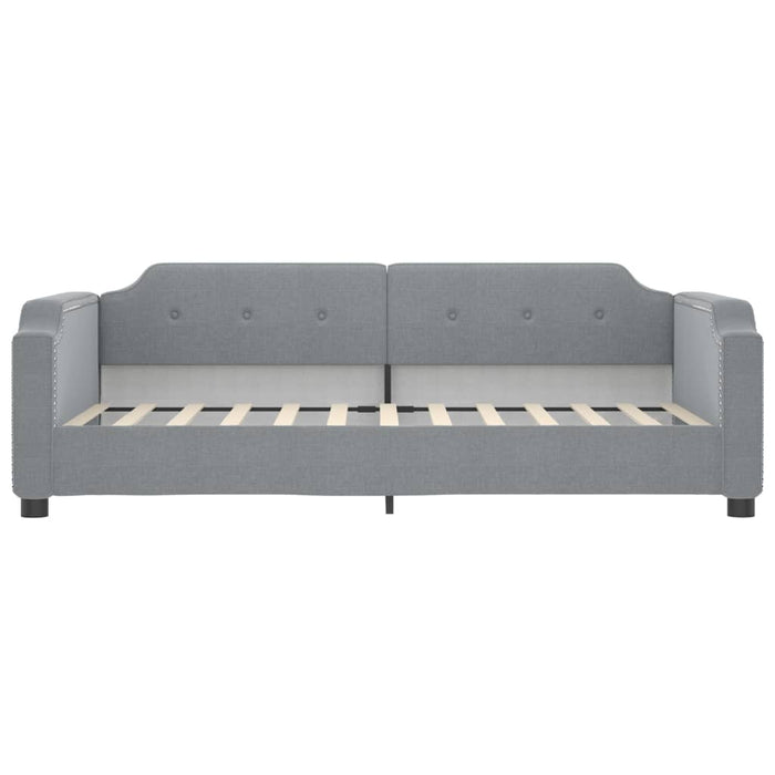 Pat de zi cu extensie și sertare, gri deschis, 90x200 cm textil - WALTI WALTI