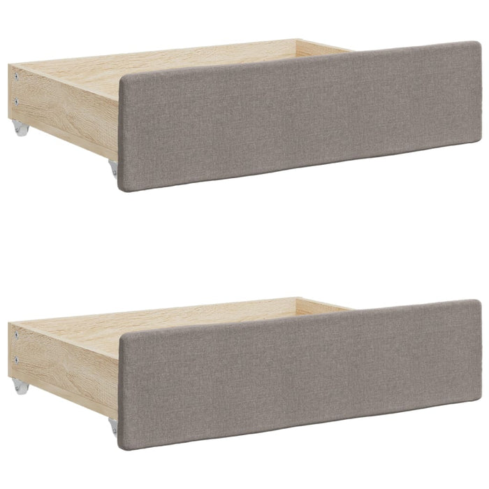 Pat de zi cu extensie și sertare, gri taupe, 90x200 cm, textil - WALTI WALTI