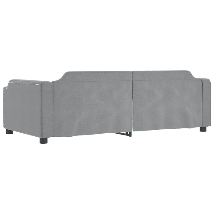 Pat de zi cu extensie și sertare, gri deschis 100x200 cm textil - WALTI WALTI