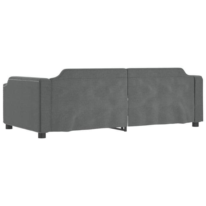 Pat de zi cu extensie și sertare, gri închis, 100x200 cm textil - WALTI WALTI