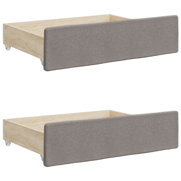 Pat de zi cu extensie și sertare, gri taupe, 100x200 cm, textil - WALTI WALTI