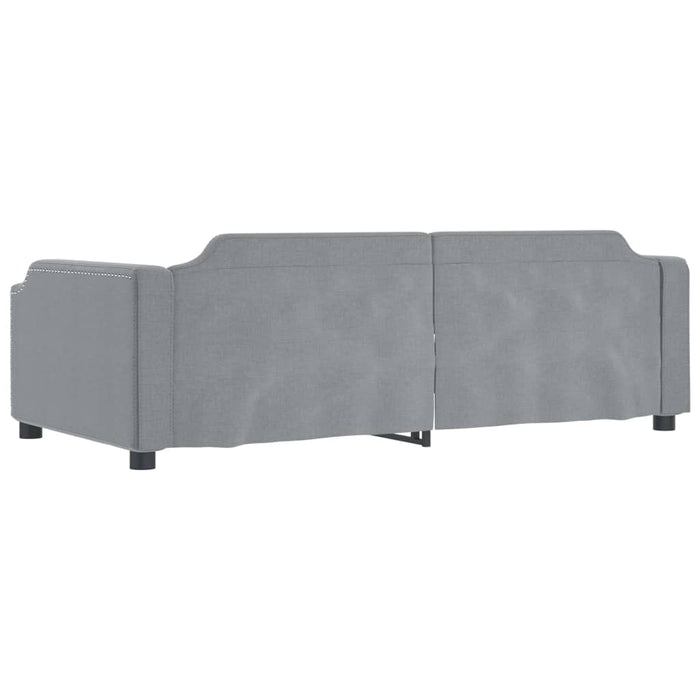 Pat de zi cu extensie și sertare, gri deschis, 90x190cm, textil WALTI
