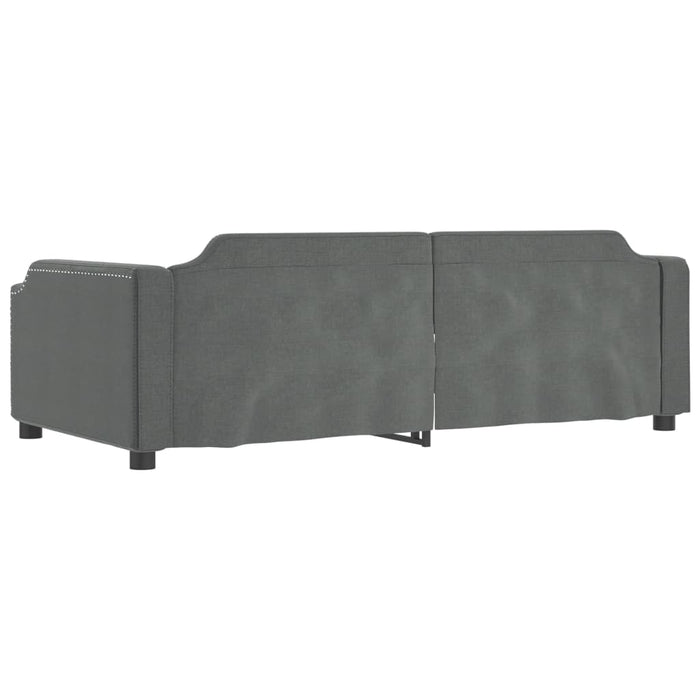 Pat de zi cu extensie și sertare, gri închis, 90x190cm, textil - WALTI WALTI