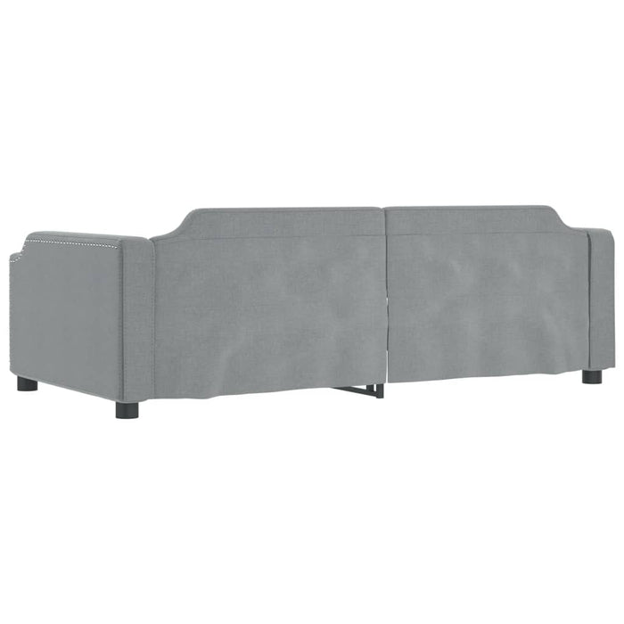 Pat de zi cu extensie, gri deschis, 100x190 cm, textil WALTI