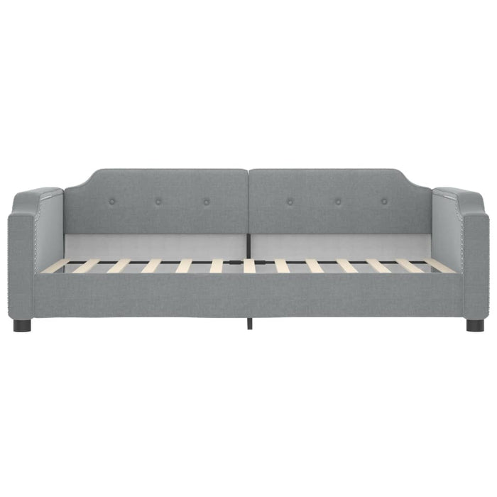 Pat de zi cu extensie/sertare, gri deschis, 100x190 cm, textil - WALTI WALTI