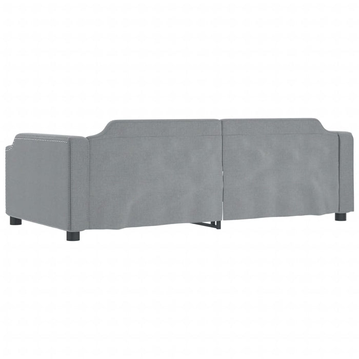 Pat de zi cu extensie/sertare, gri deschis, 100x190 cm, textil - WALTI WALTI
