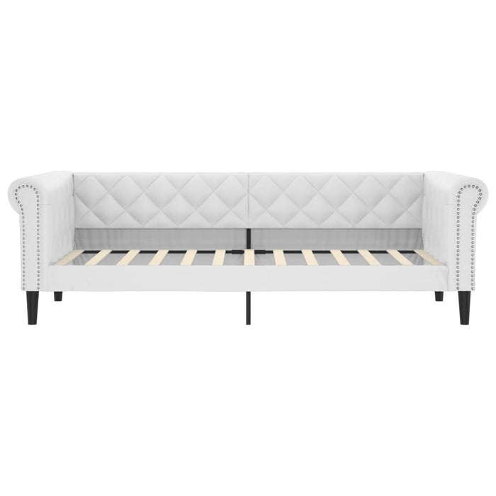 Pat de zi cu saltea, alb, 90x200 cm, piele ecologică - WALTI WALTI