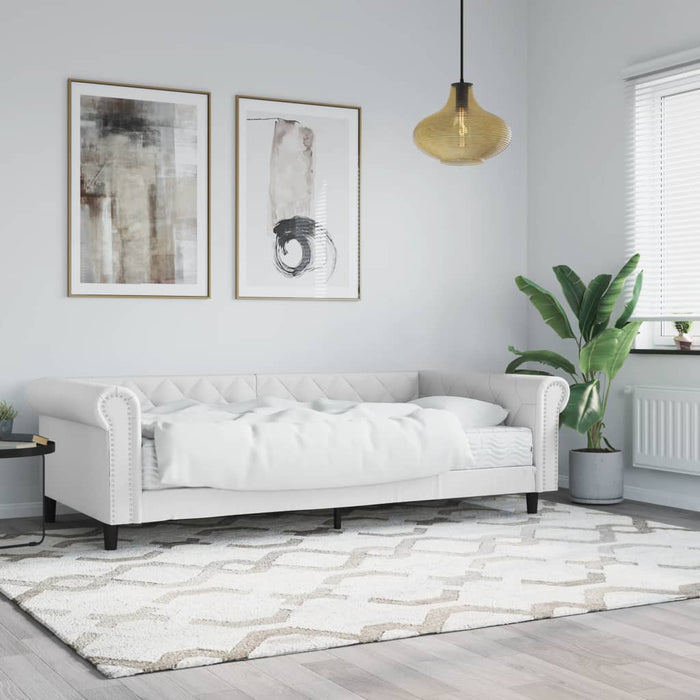Pat de zi cu saltea, alb, 90x200 cm, piele ecologică - WALTI WALTI