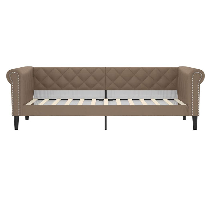 Pat de zi cu saltea, cappuccino, 90x200 cm, piele ecologică WALTI