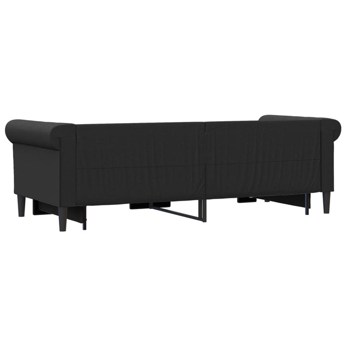Pat de zi cu extensie, negru, 90x200 cm, piele ecologică - WALTI WALTI