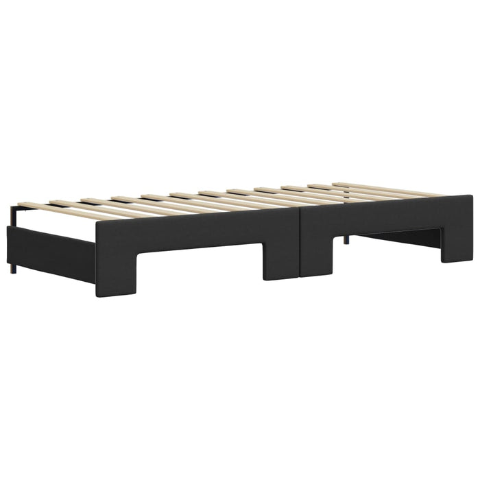 Pat de zi cu extensie, negru, 90x200 cm, piele ecologică - WALTI WALTI