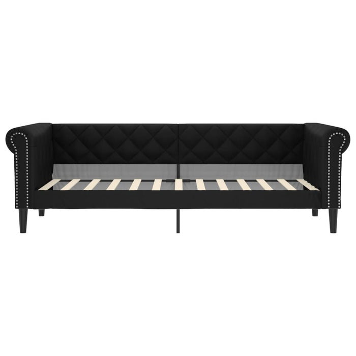 Pat de zi cu extensie, negru, 90x200 cm, piele ecologică - WALTI WALTI