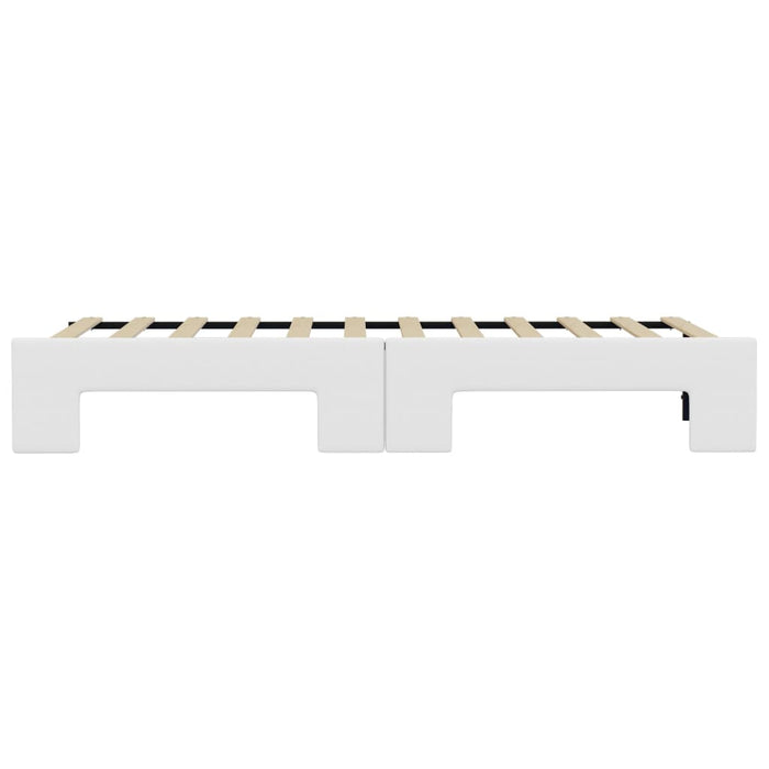 Pat de zi cu extensie, alb, 90x200 cm, piele ecologică WALTI