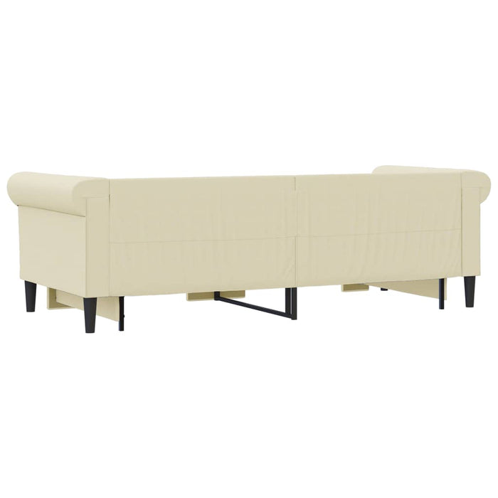 Pat de zi cu extensie, crem, 90x200 cm, piele ecologică WALTI