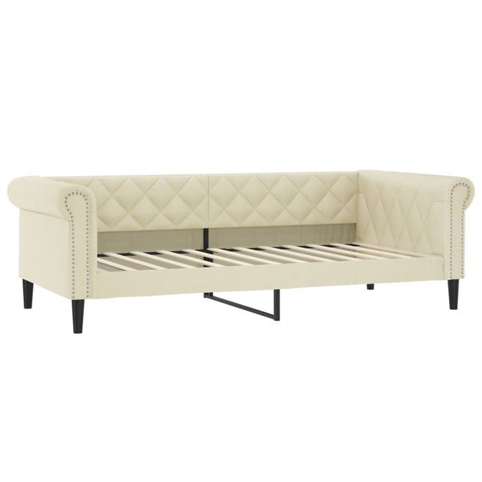 Pat de zi cu extensie, crem, 90x200 cm, piele ecologică WALTI