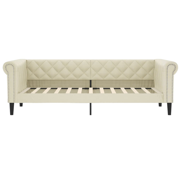Pat de zi cu extensie, crem, 90x200 cm, piele ecologică WALTI