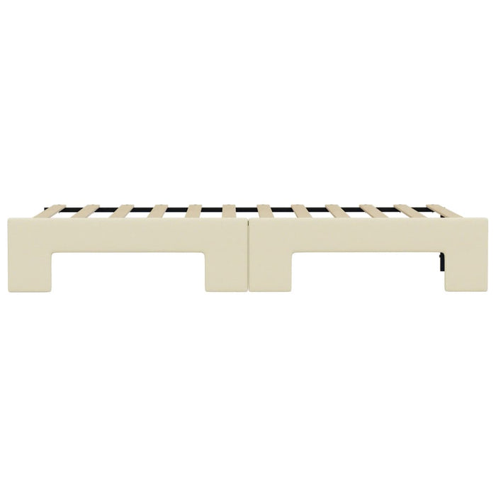 Pat de zi cu extensie, crem, 90x200 cm, piele ecologică WALTI